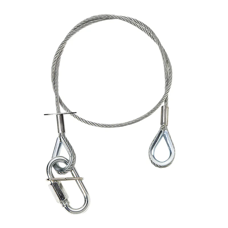 Adam Hall Accessories S 37060 P - Sicherungsseil silber 3 mm , 0,6 m, beidseitig Kausche, bis 5 kg, Nur Heute