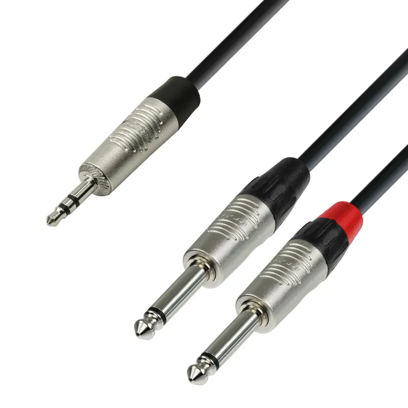 Top-Preis Adam Hall Cables K4 YWPP 0150 - Audiokabel REAN 3,5 mm Klinke stereo auf 2 x 6,3 mm Klinke mono 1,5