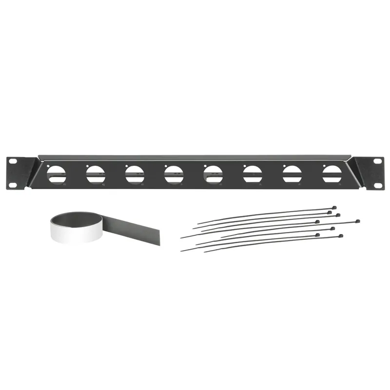 Adam Hall 19" Parts 872230 - 19" gewinkelte Rackblende für 8x D-TYPE Buchsen Neuheit
