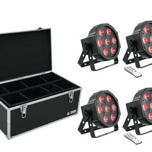 Abverkauf EUROLITE Set 4x LED SLS-7 HCL Floor + Case TDV-1