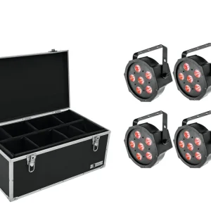 Wochenendangebot EUROLITE Set 4x LED SLS-6 TCL Spot + Case TDV-1