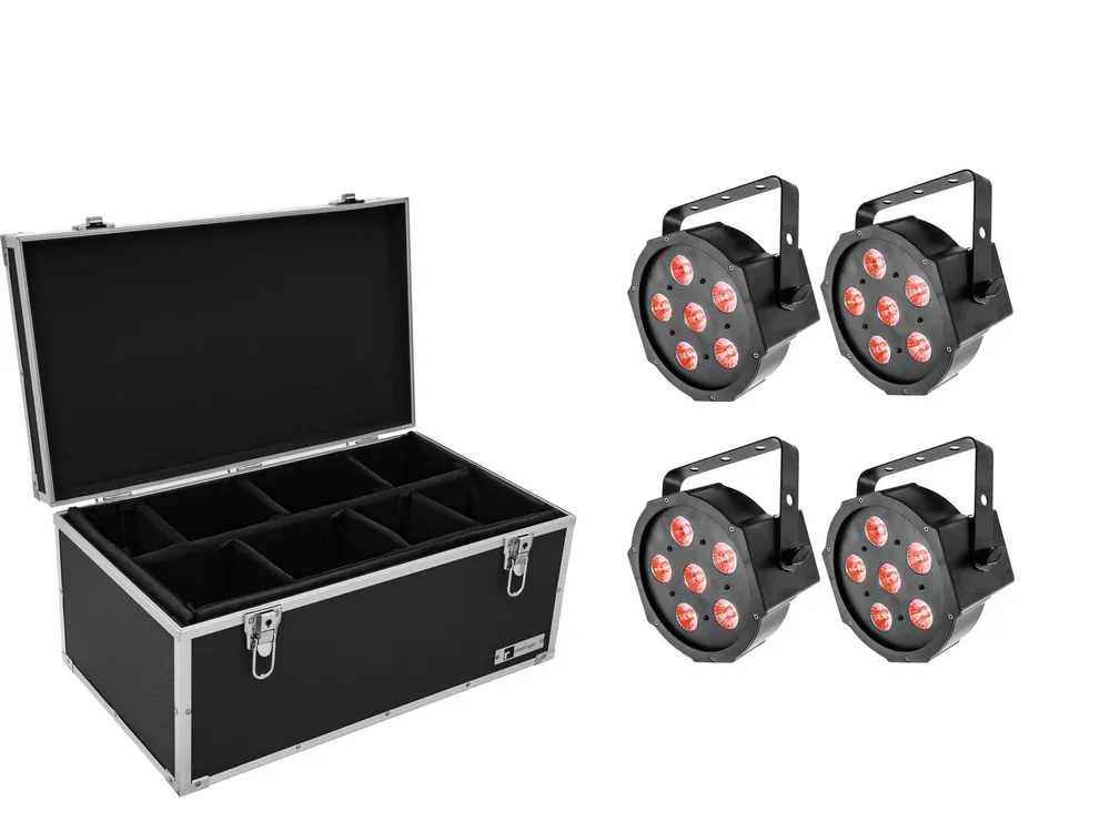 Wochenendangebot EUROLITE Set 4x LED SLS-6 TCL Spot + Case TDV-1