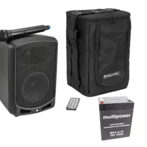 OMNITRONIC "WAMS-65BT" Drahtlos PA-System mit Akku & Tasche, USB/SD/MP3/UHF/BT Echt