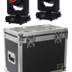 Bestpreis TOURSET: 2x ALGAM Lighting "MS150" 120 Watt LED Moving Head Spot + Flightcase