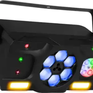 Bestpreis FUZZIX "Stellar2" DMX 4-in-1 Lichteffekt mit Gobo-Effekt, Bee-Eye-Effekt, Quatro-Laser, und Doppel-Strobe