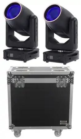 Solange Der Vorrat Reicht TOURSET: 2x ALGAM Lighting "MB200" 200 Watt LED Moving Head Beam mit LED Ring + Case