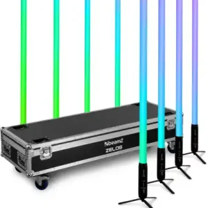 Top-Preis BeamZPro "ZELOS" IP65 Akku Outdoor/Indoor RGBW LED Tube Set: 8 Tubes im Flightcase