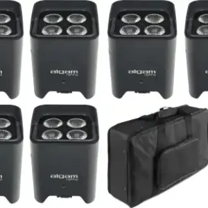 BUNDLE: 6x ALGAM Lighting "EVENTPAR412-HEX-IP" Akku Outdoor Uplight IP65 LED Par inkl. Softbag Kostenloser Rückversand