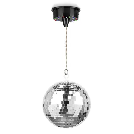 Highlight FUZZIX "MB20ML" Spiegelkugel-Set, 20cm, komplett mit LED beleuchtetem Motor und Kette