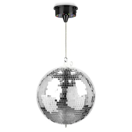 Kostenfreie Lieferung FUZZIX "MB30ML" Spiegelkugel-Set, 30cm, komplett mit LED beleuchtetem Motor und Kette
