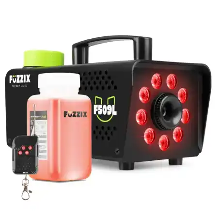 FUZZIX "F509L" Funk Party Nebelmaschine mit 9 RGB LED's, inkl. Nebelfluid Kostenloser Versand