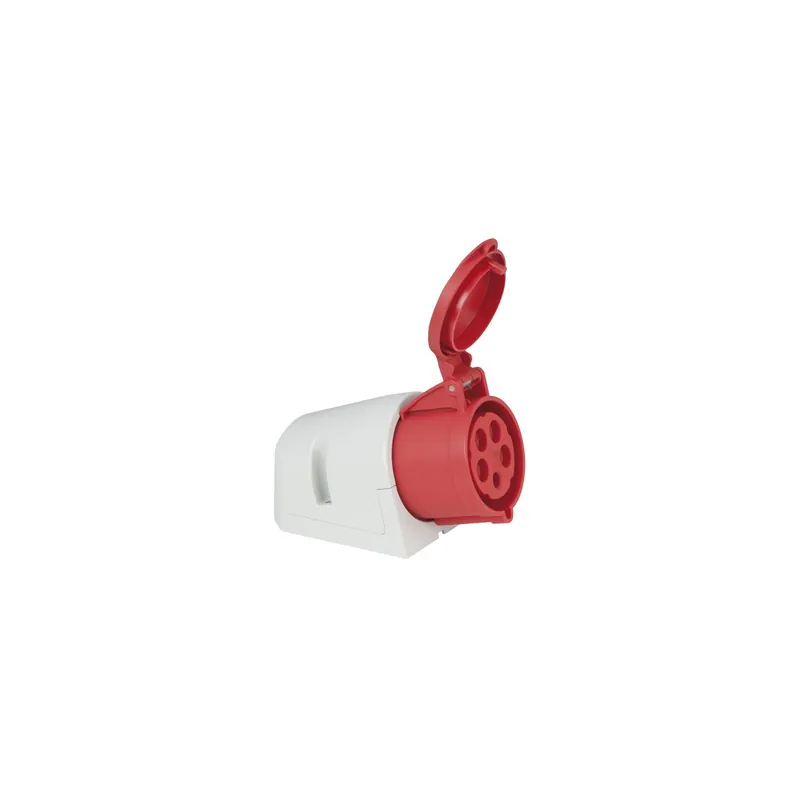 Geprüft PCE - CEE 32A 400V 5p Wallmount Female Rot, IP44