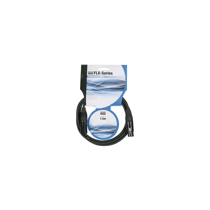 Aktuell DAP - FLX01- bal. XLR-Stecker (male/männlich) 3-pol auf XLR-Buchse (female/weiblich) 3-pol 1,5m X-Type