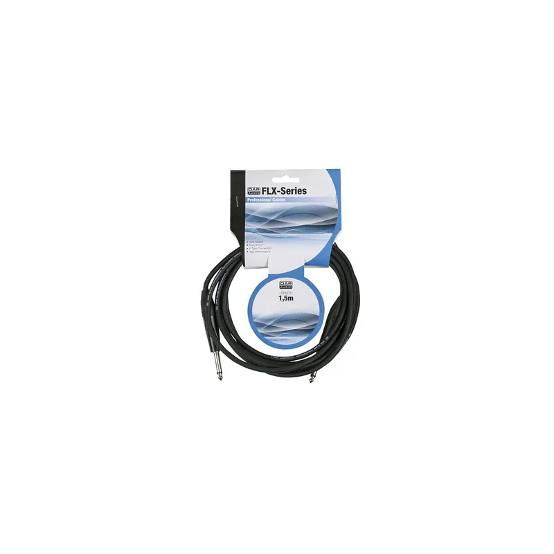 Top-Seller DAP - FLX05 - unbal. 6,3-mm-Klinkenstecker mono auf 6,3-mm-Klinkenstecker mono Black 1,5 m X-Type