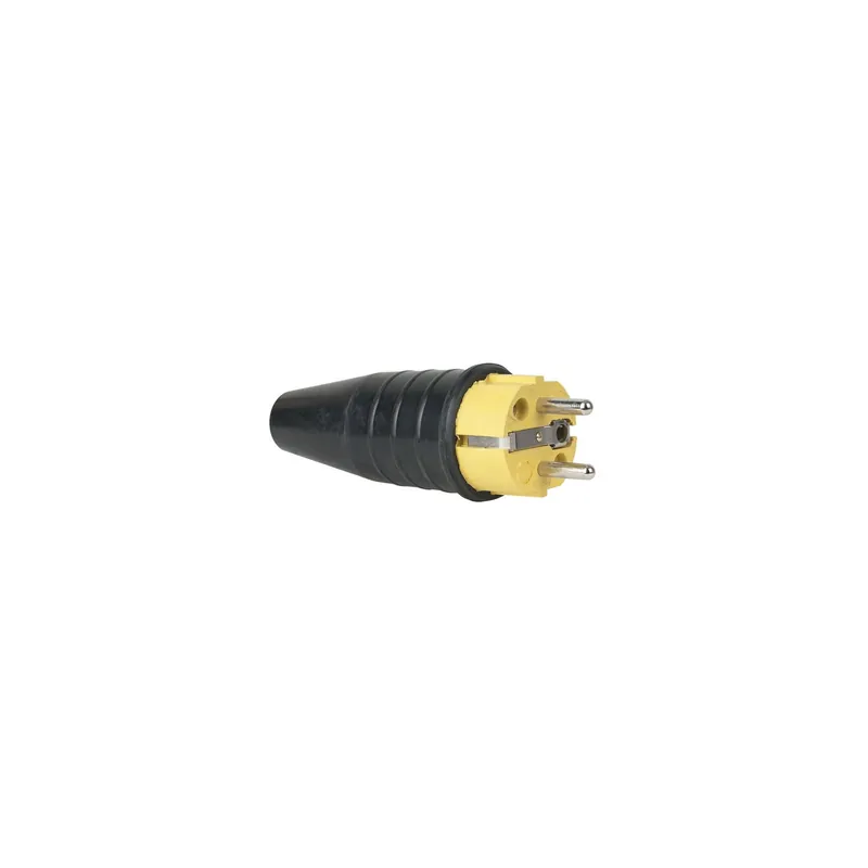 Schnäppchen PCE - Rubber Schuko 230V/240V CEE7/VII Connector Male Gelb
