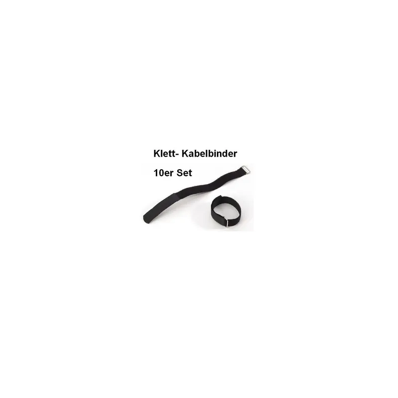 Beliebt 10er Set Klettband / Klettkabelbinder 20 x 2,0cm mit Metallöse - schwarz