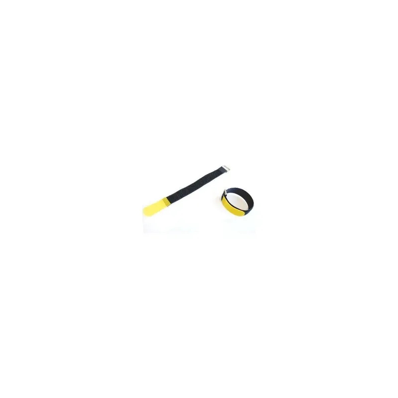 Highlight Klettband / Kabelbinder / Klettkabelbinder 30 x 2,5cm mit Metallöse - schwarz / gelb