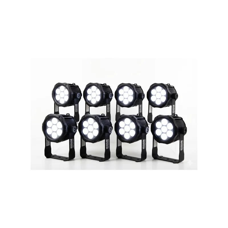 8er Set IRIDIUM LED PAR CAN 7x10W RGBW IP65 15° Must-Have